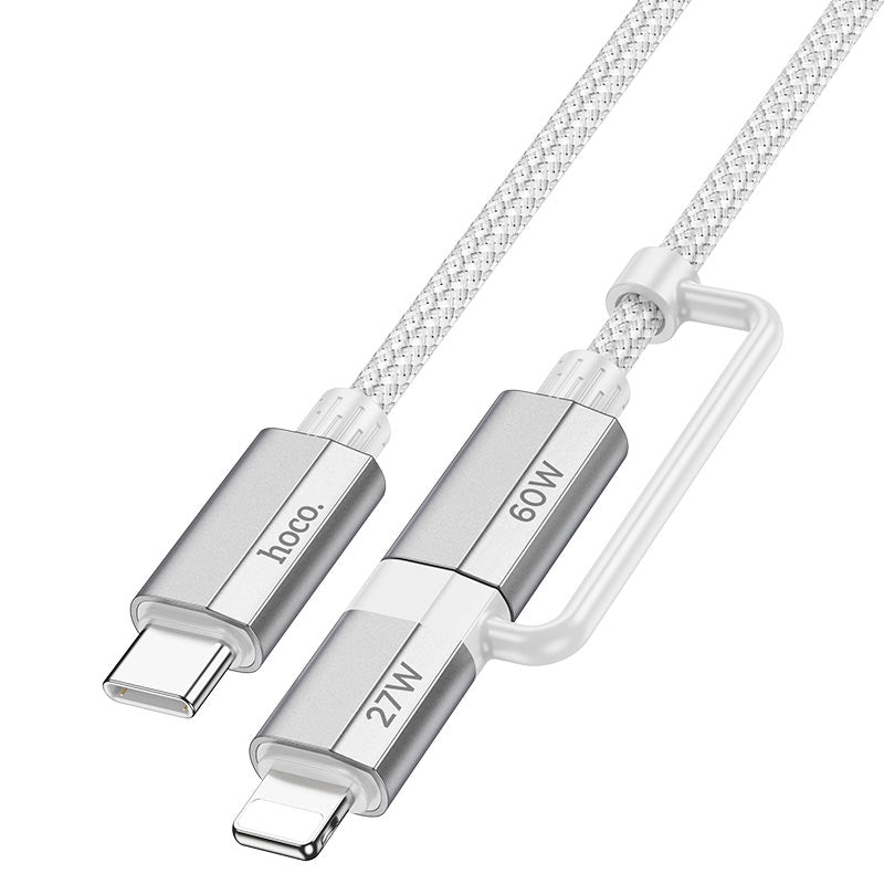 كابل Hoco U134 Primero ثنائي الطرف USB-C إلى USB-C/Lightning بطول 1.2 متر