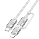 كابل Hoco U134 Primero ثنائي الطرف USB-C إلى USB-C/Lightning بطول 1.2 متر