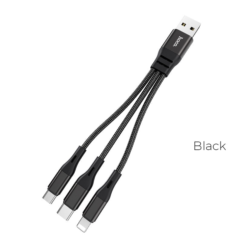 كابل شحن متعدد الأطراف 3 في 1 Hoco X47 Harbor بطول 0.25 متر